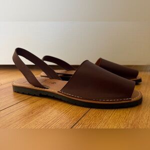 Avarcas Brown Leather Slingback Sandals Womens size 43